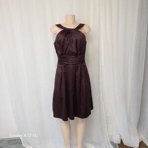 David's Bridal Strapless Dress in Rich Plum Size 10